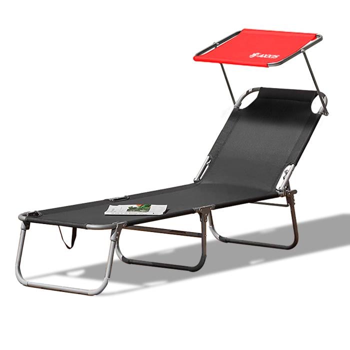 Шезлонг Axxis із козирком пляжний для пікніка Luxury bed 188х56х27 см (ax-1215)