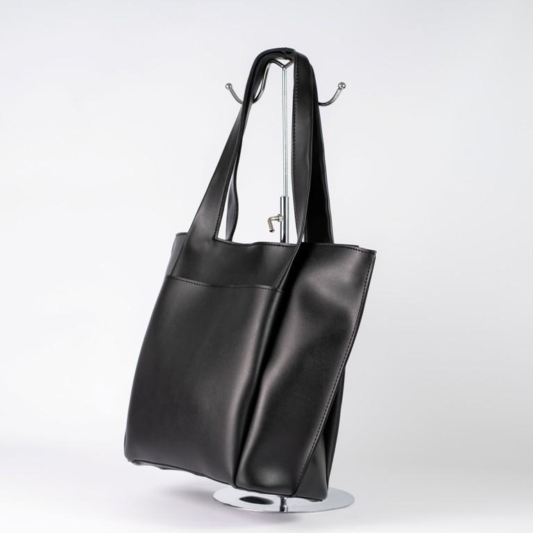 Сумка женская тоут из глаткой экокожи XENIA № 46-21 Черный - фото 2