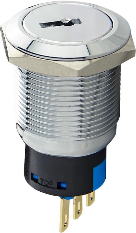 Кнопка АСКО-Укрем TY 19C-K11/2 1NO+1NC металлическая 2-позиционная с ключом 19 мм (A0140010213)