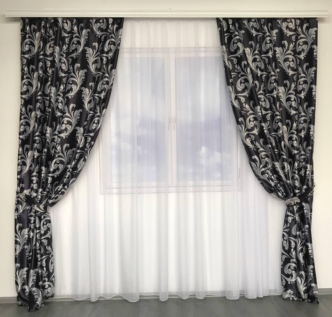 Шторы готовые блэкаут Черный (SHTN-202-29) Шторы готовые блэкаут Черный (SHTN-202-29)