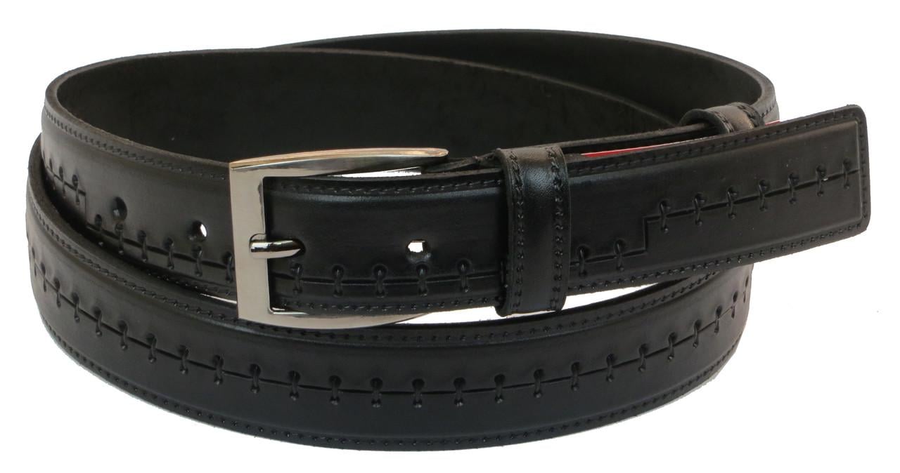 Ремень мужской Skipper 1048-35 под брюки натуральная кожа 3,5 см Черный