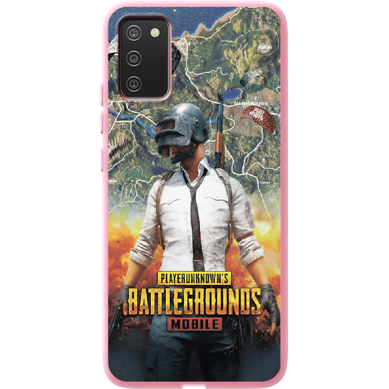 Чохол BoxFace Samsung A025 Galaxy A02S PUBG Mobile Рожевий силікон (41511-up2309-41676)