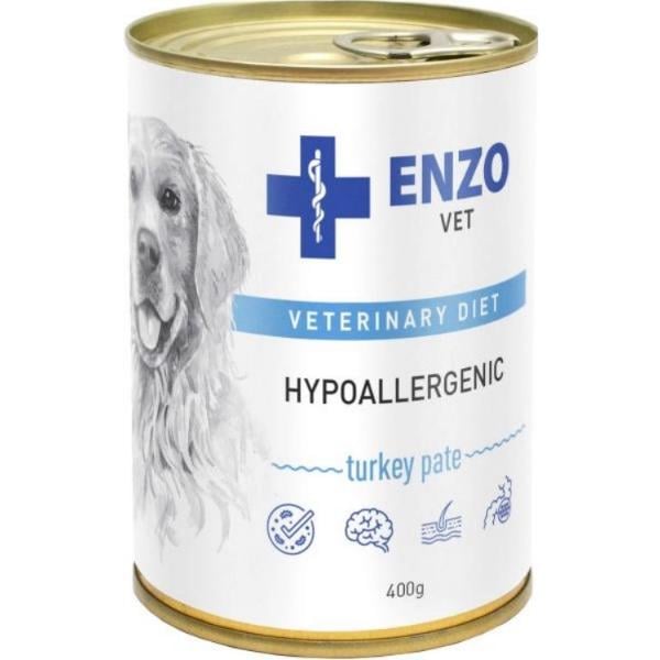 Паштет для собак Enzo Vet Hypoallergenic с индейкой ж/б гипоаллергенный 400 г (000021266)