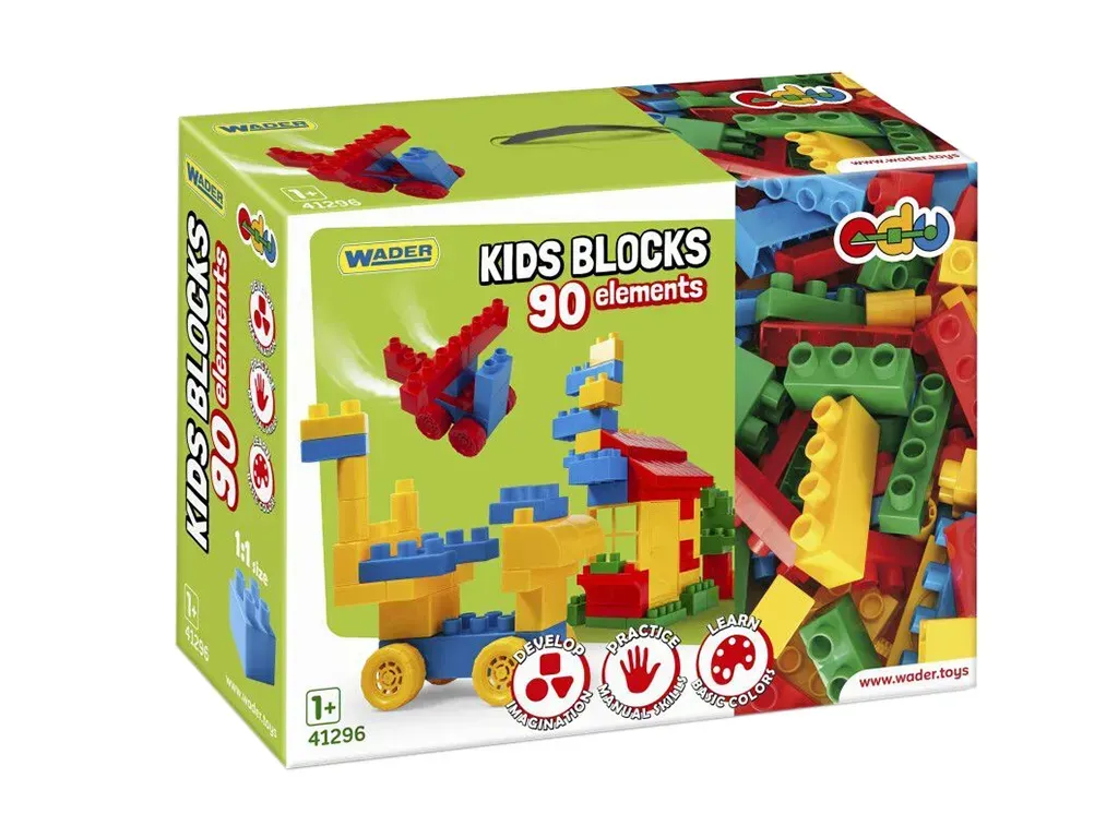 Конструктор Wader Kids Blocks из пластика 90 дет. Разноцветный (150-98-41296)