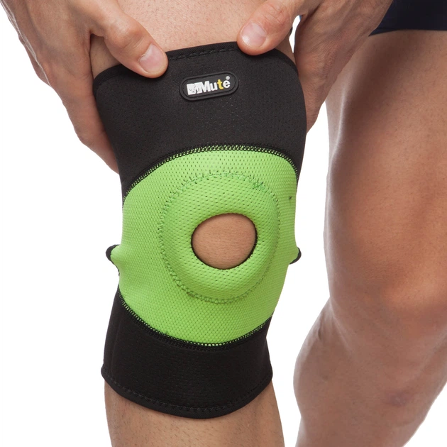 Наколенник бандаж с силиконовым кольцом MUTE 9024 Салатовый