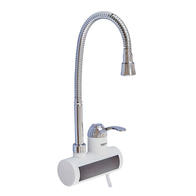 Кран проточный для кухни Zerix ELW21-FW с гибким изливом настенного монтажа (ZX4894)