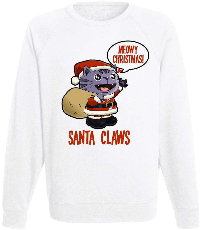 Світшот чоловічий новорічний "Meowy Christmas Santa Claws" XL Білий Світшот чоловічий новорічний "Meowy Christmas Santa Claws" XL Білий