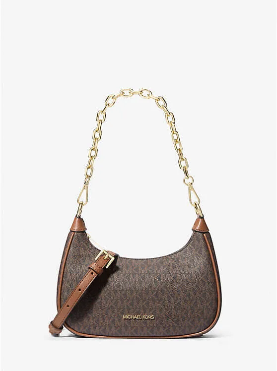 Сумка женская Michael Kors Cora Medium Signature Logo Shoulder Bag Коричневый