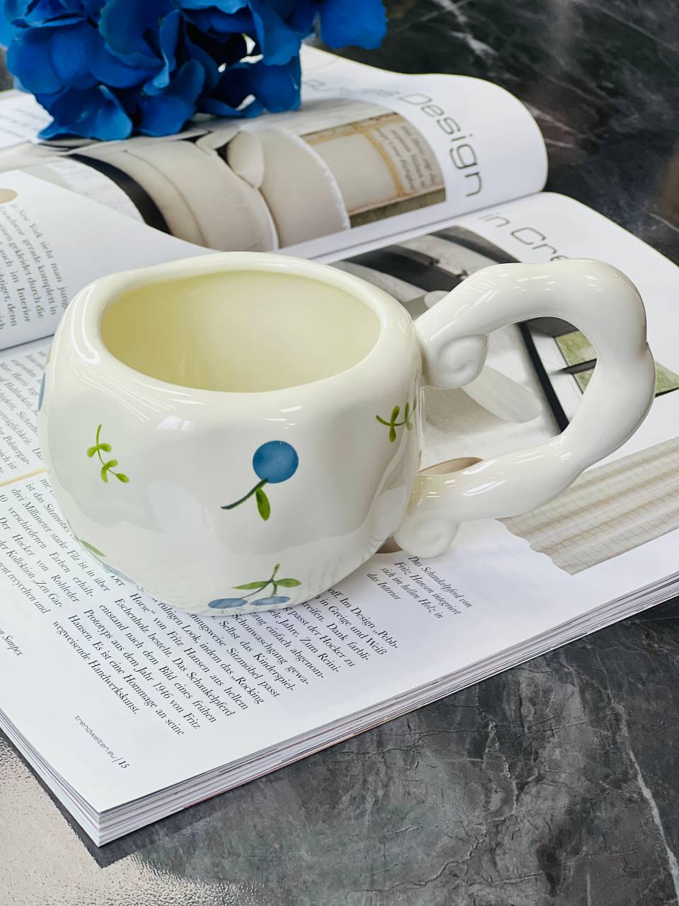 Чашка керамічна Слива 300 мл Білий (8030-426)