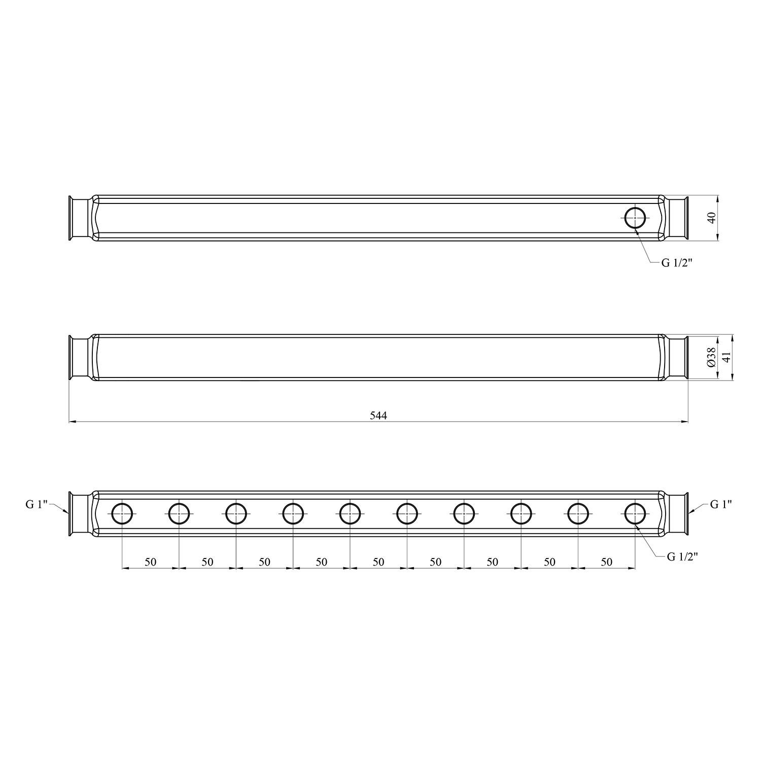 Колектор Karro на 10 виходів 1"х1/2" РВ нержавіюча сталь (KR-1003) - фото 2