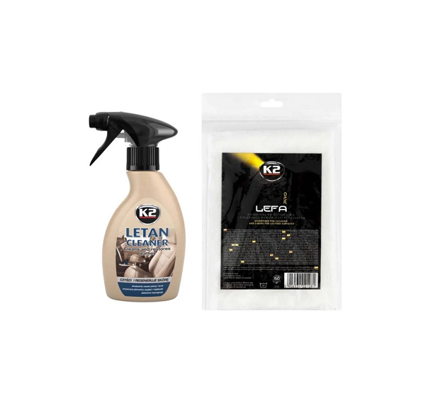 Набор для очищения кожи K2 Letan Cleaner 250 мл и микрофибра K2 Lefa Pro 40x40 см