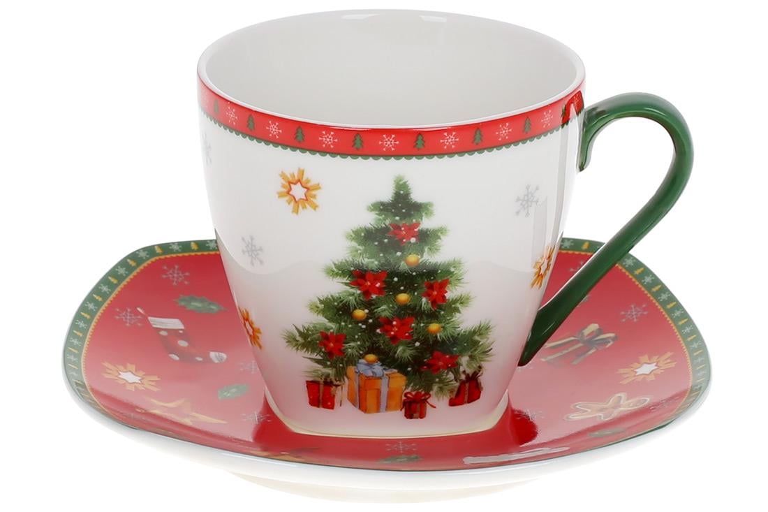 Чашка фарфоровая с блюдцем BonaDi 220 мл (498-240)