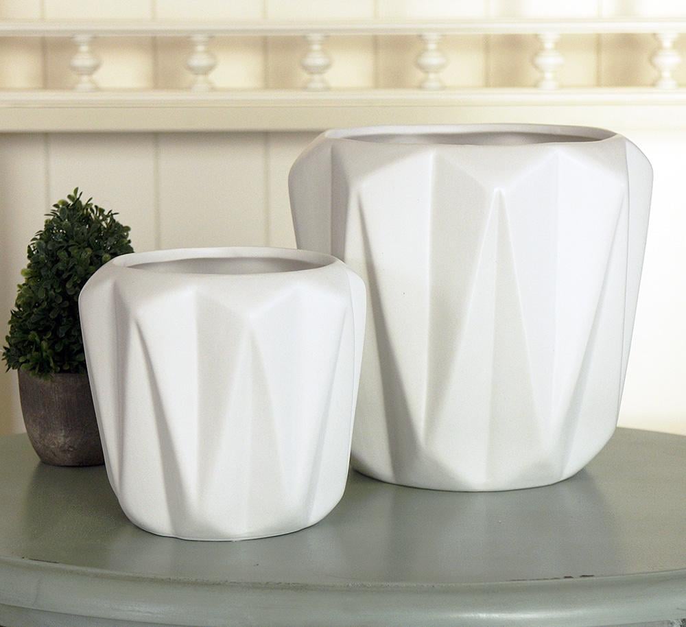 Набор 2-х горшков Диони белая керамика h13-17см Гранд Презент 1019748-1Б