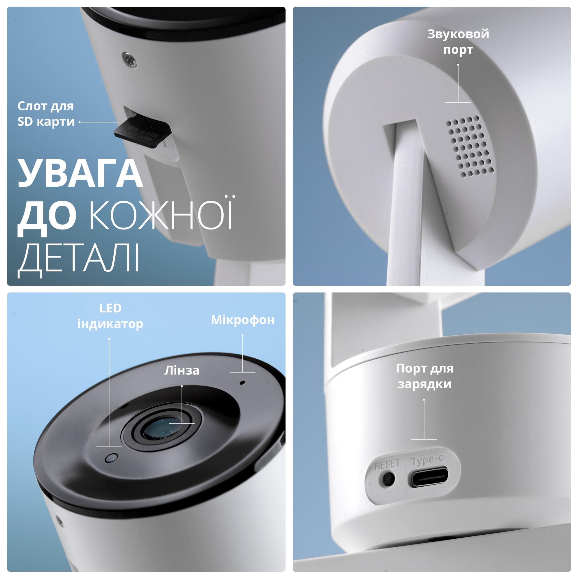 Видеоняня Swan Baby Home Smart Eye V2.0 Wi-Fi 360 градусов с подключением к телефону Белый (64975736) - фото 8