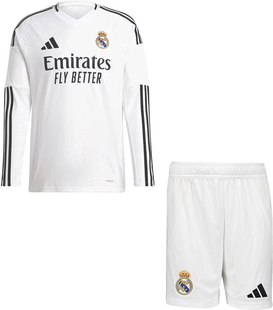 Футбольна форма дитяча з довгим рукавом Реал Мадрид 2024-2025 домашня 105-115 см Біло-чорний (F0036) Футбольна форма дитяча з довгим рукавом Реал Мадрид 2024-2025 домашня 105-115 см Біло-чорний (F0036)
