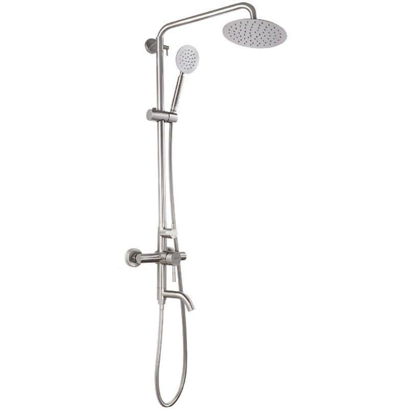 Душевая система Zerix SUS-009-J с изливом нержавеющая сталь Сатин (ZX3240)