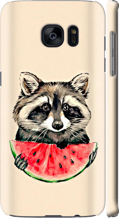 Чехол на Samsung Galaxy S7 Edge G935F Енотик с арбузом (4605m-257-42517)