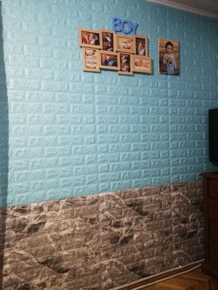 3D-панель декоративная самоклеящаяся под кирпич голубой 700x770x3 мм (BN3-021) - фото 3 3D-панель декоративная самоклеящаяся под кирпич голубой 700x770x3 мм (BN3-021) - фото 3