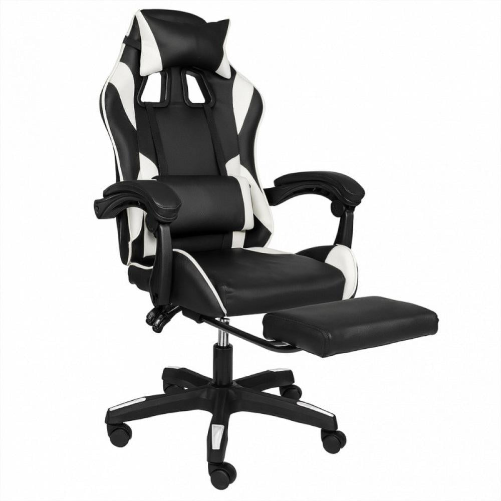 Геймерське крісло з підставкою для ніг STRIKER ONE Чорно-білий (17586) - фото 1