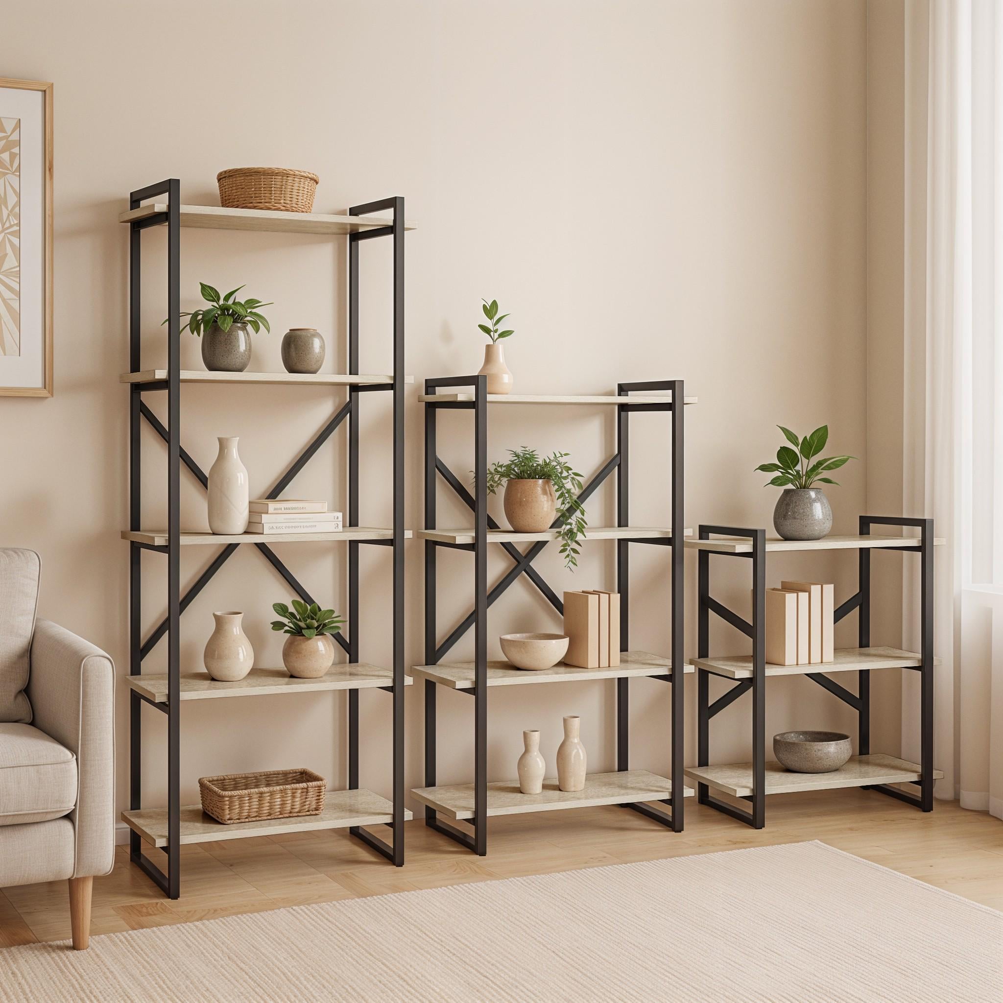 Комплект стеллажей в стиле лофт Ant-4 2100х300х1800 мм Дуб Сонома