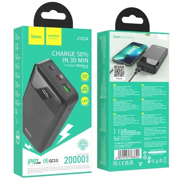 Повербанк Hoco J102A Cool Figure 20000 mAh 20W Black - фото 6