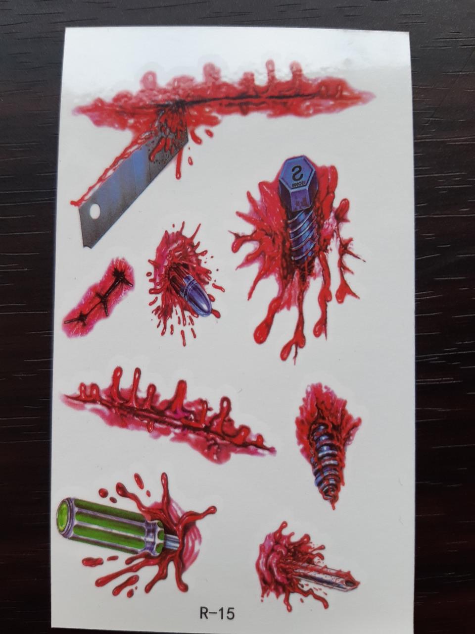 Татуировка временная для Halloween 10х6 см Разноцветный (R-15) - фото 2