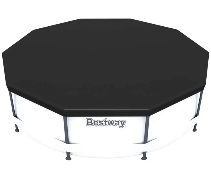 Накрытие для каркасного бассейна Bestway 58036 защитный тент с фиксацией d 305 см Черный (34502838)
