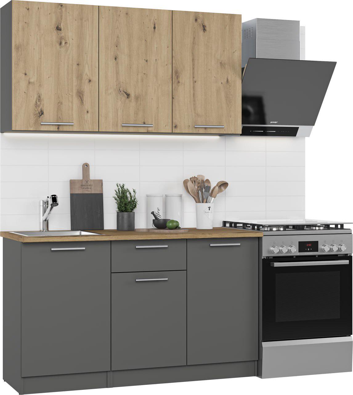 Кухня Win Мебель Талия со столешницей 1,4 м Графитовый/Дуб Артизан (27721960) - фото 2 Кухня Win Мебель Талия со столешницей 1,4 м Графитовый/Дуб Артизан (27721960) - фото 2