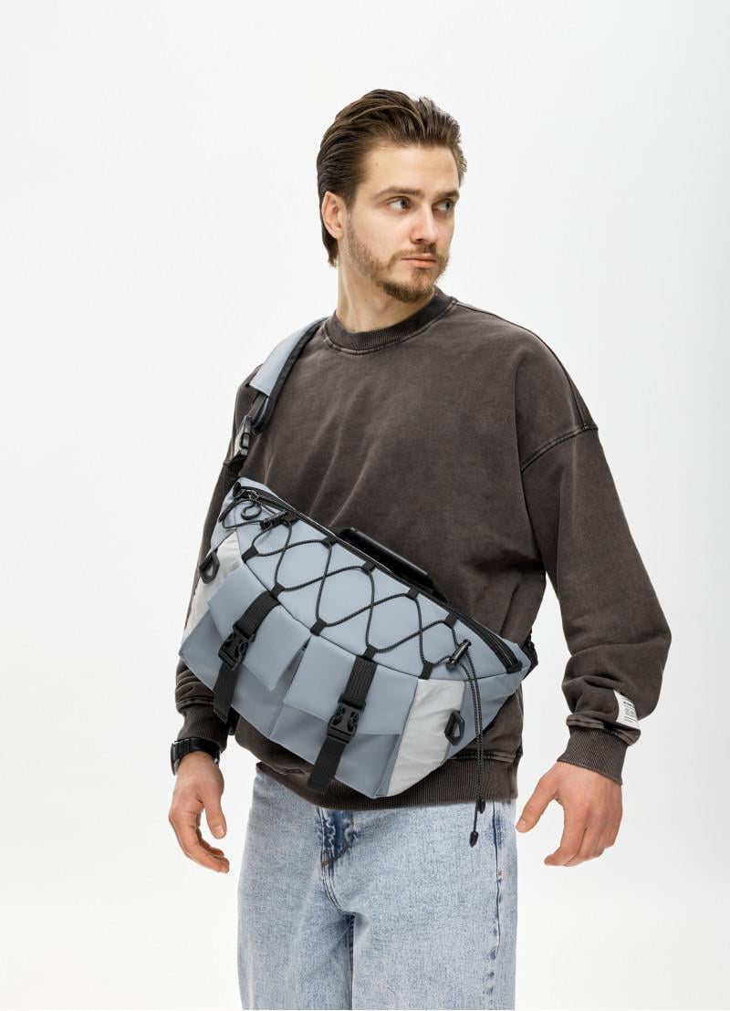 Сумка-бананка чоловіча під ноутбук Sambag Urban Pro 46×26 см Блакитний (51411210m)