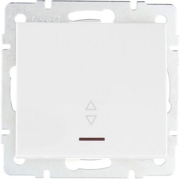 Выключатель проходной одноклавишный с подсветкой Lezard Rain Белый (00000004883)