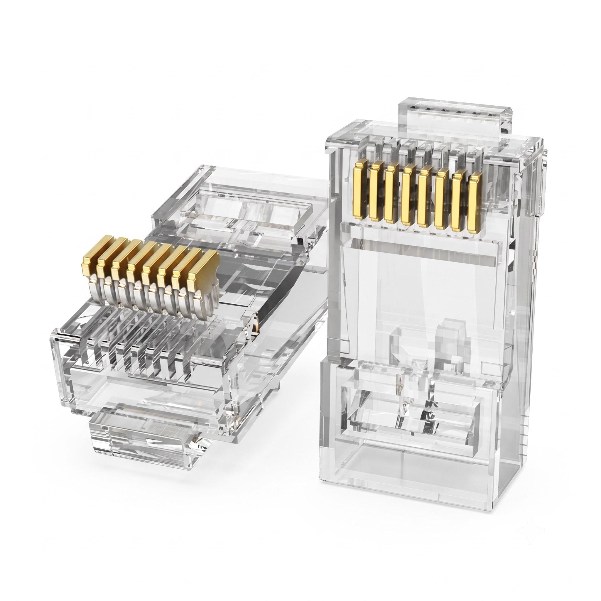Коннектор RJ45 Vention 50 шт. Cat.6A UTP для жил 23-26 AWG с золотистыми контактами Прозрачный (IDGR0-50)