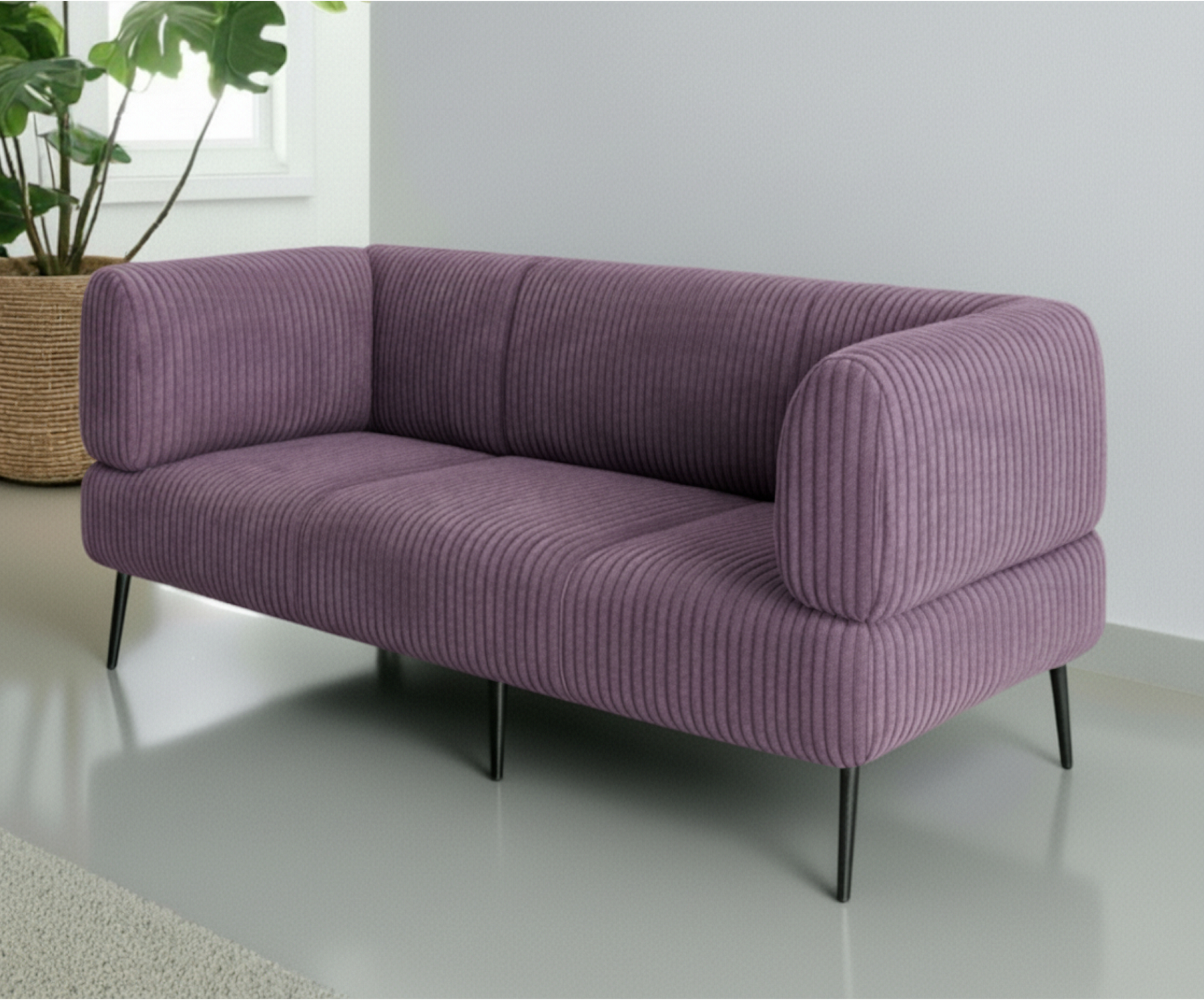 Диван офісний ТОБІ ШО Бенно-1 з підлокітниками 1800х720х750 мм велюр/вельвет Lotus 65/Lilac (fhf45d13) Диван офісний ТОБІ ШО Бенно-1 з підлокітниками 1800х720х750 мм велюр/вельвет Lotus 65/Lilac (fhf45d13)