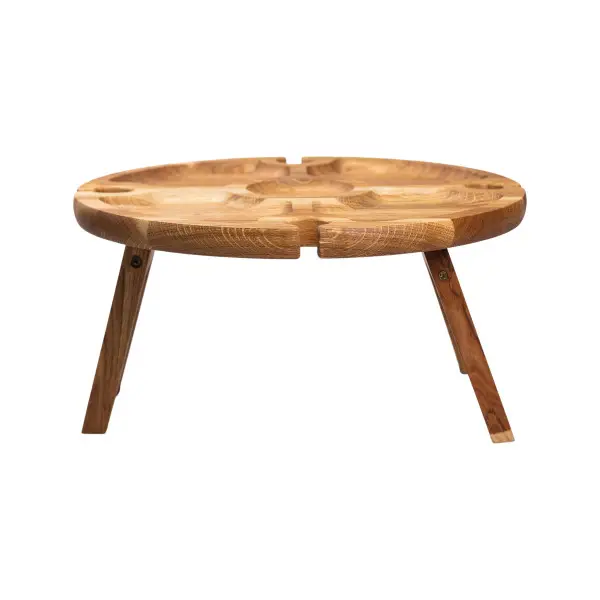 Столик винный круглый из дерева 35х35х18 см на ножках (BWR35018S) - фото 3