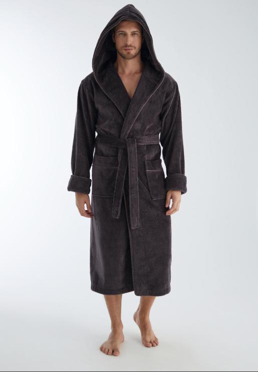 Халат мужской Nusa 7230 хлопок/бамбук XXL Антрацитовый