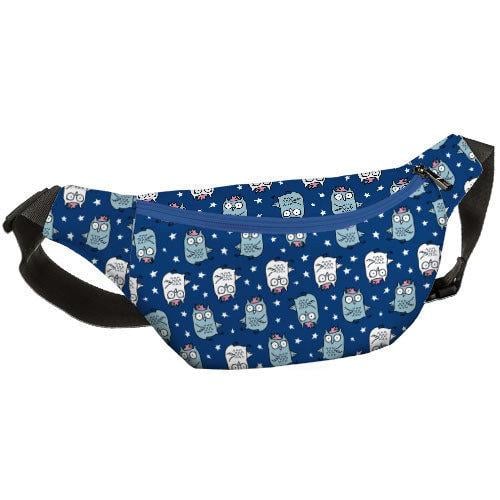 Сумка-бананка через плечо и на пояс Presentville Bumbag Совы на синем фоне 27х16 см (BB_18J059_SI_BL) Сумка-бананка через плечо и на пояс Presentville Bumbag Совы на синем фоне 27х16 см (BB_18J059_SI_BL)