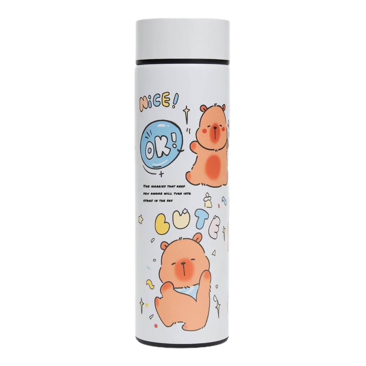 Термос с индикатором температуры Милые каапибары 500 мл Термос с индикатором температуры Милые каапибары 500 мл