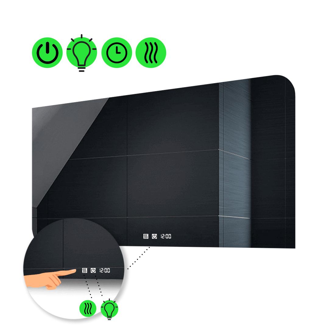 LED-зеркало 90x80 см с двумя сенсорами/часами и подогревом Simona (Simonag94)