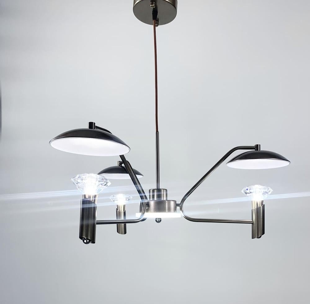 Люстра на 3 лампи з кришталевими елементами Бронзовий (5005/3 GR)