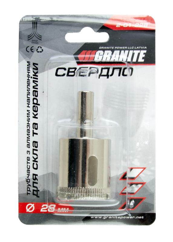 Сверло трубчатое для стекла/плитки Granite с алмазным напылением 28 мм (2-01-228) - фото 2