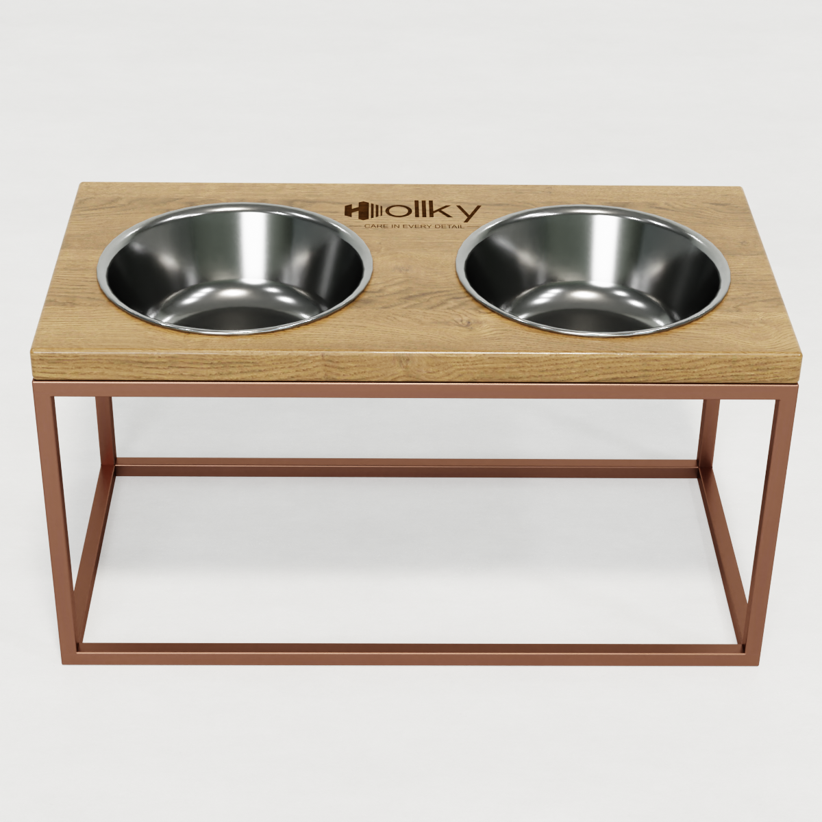 Миски на подставке для средних и больших собак Hollky Base L 2х0,95 л (BL-422120-GLNT) - фото 2 Миски на подставке для средних и больших собак Hollky Base L 2х0,95 л (BL-422120-GLNT) - фото 2