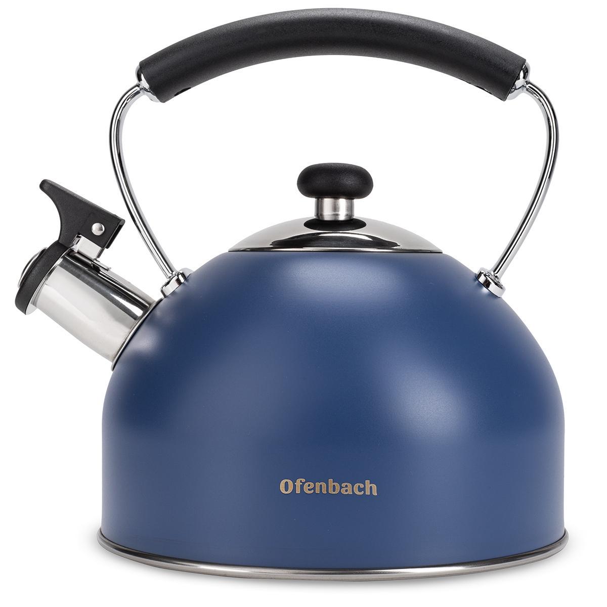 Чайник со свистком и нейлоновой ручкой Ofenbach KM-100327 из нержавеющей стали 2,2 л Синий (150-84-100327) Чайник со свистком и нейлоновой ручкой Ofenbach KM-100327 из нержавеющей стали 2,2 л Синий (150-84-100327)