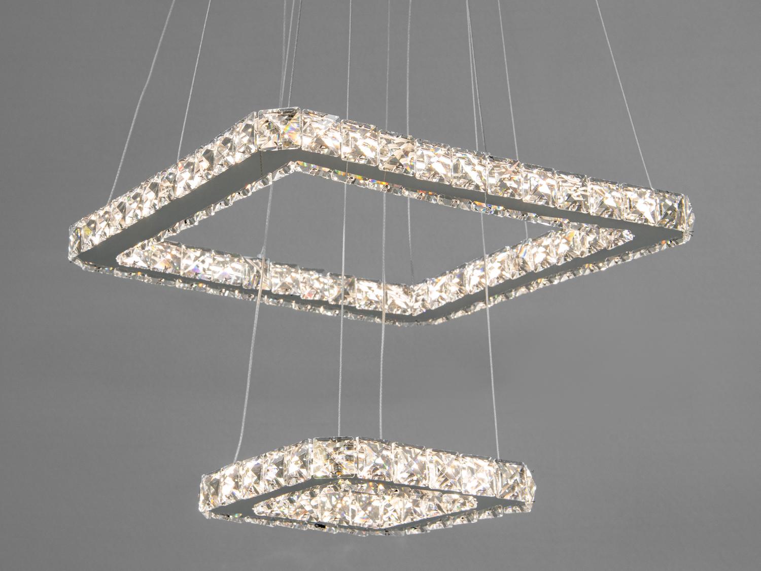 Люстра хрустальная светодиодная Хром (7223-2W/400+210HR) - фото 1 Люстра хрустальная светодиодная Хром (7223-2W/400+210HR) - фото 1