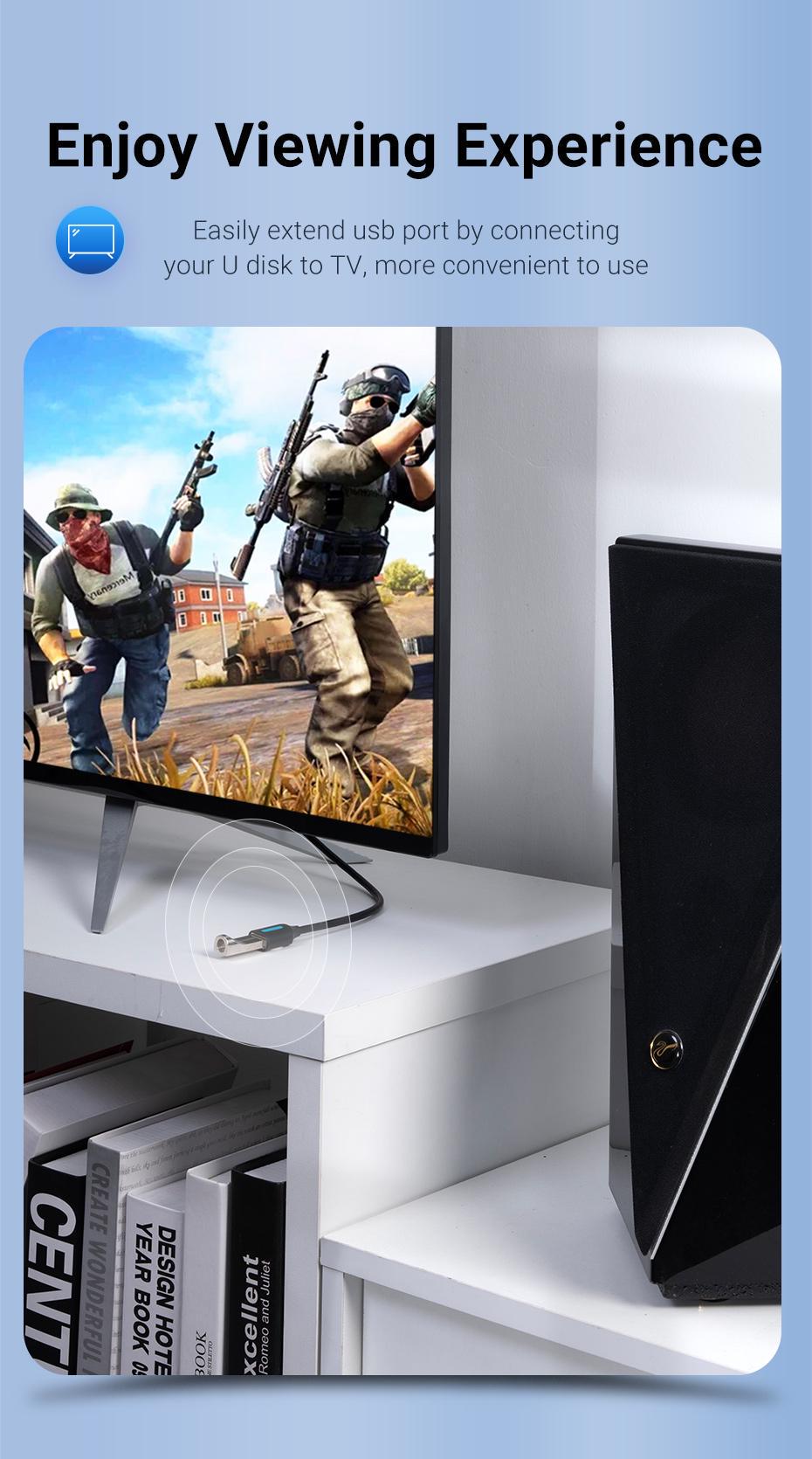 Кабель Vention USB 3.0 5 Гбіт/с USB-A папа на USB-A мама 1 м Чорний (CBHBF) - фото 6 Кабель Vention USB 3.0 5 Гбіт/с USB-A папа на USB-A мама 1 м Чорний (CBHBF) - фото 6