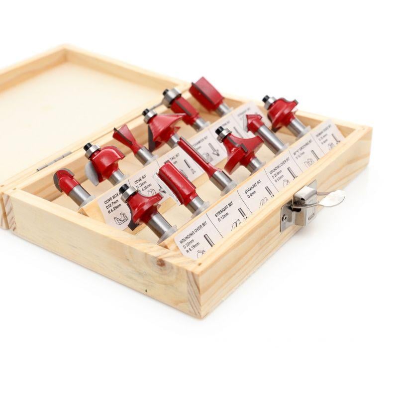 Набор фрез по дереву Kraft&Dele KD10282 2415718410 в деревянном футляре 12 шт. 8 мм (2415718410) - фото 5