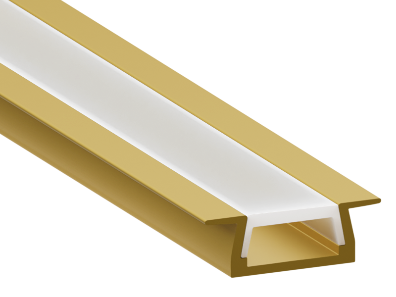 Профиль алюминиевый для светодиодной ленты LEDUA АЛ-01-1 врезной 2 м Золотой (8021)