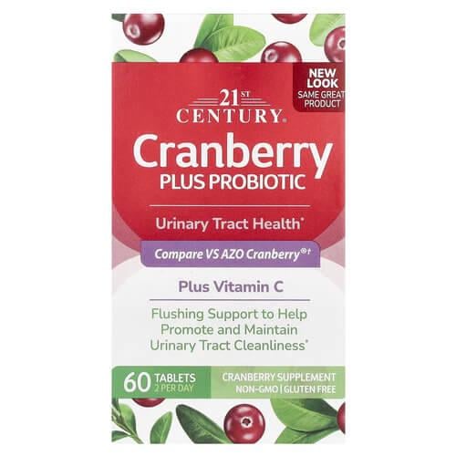 Клюква 21st Century Cranberry Plus Probiotic 60 табл. (CEN-27848)