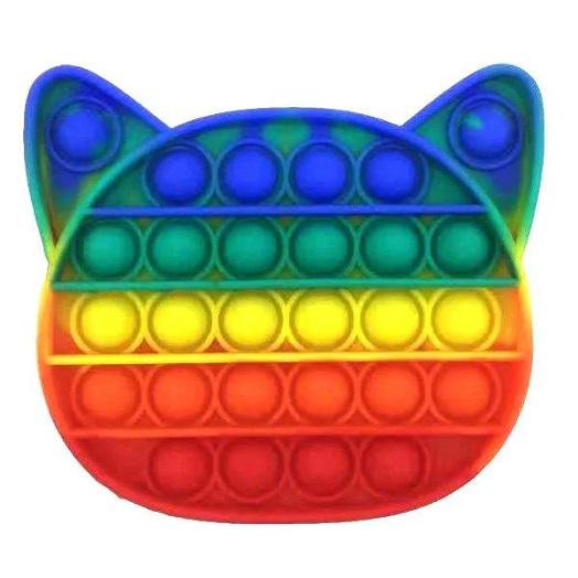 Игрушка антистресс Pop It кот Радужный