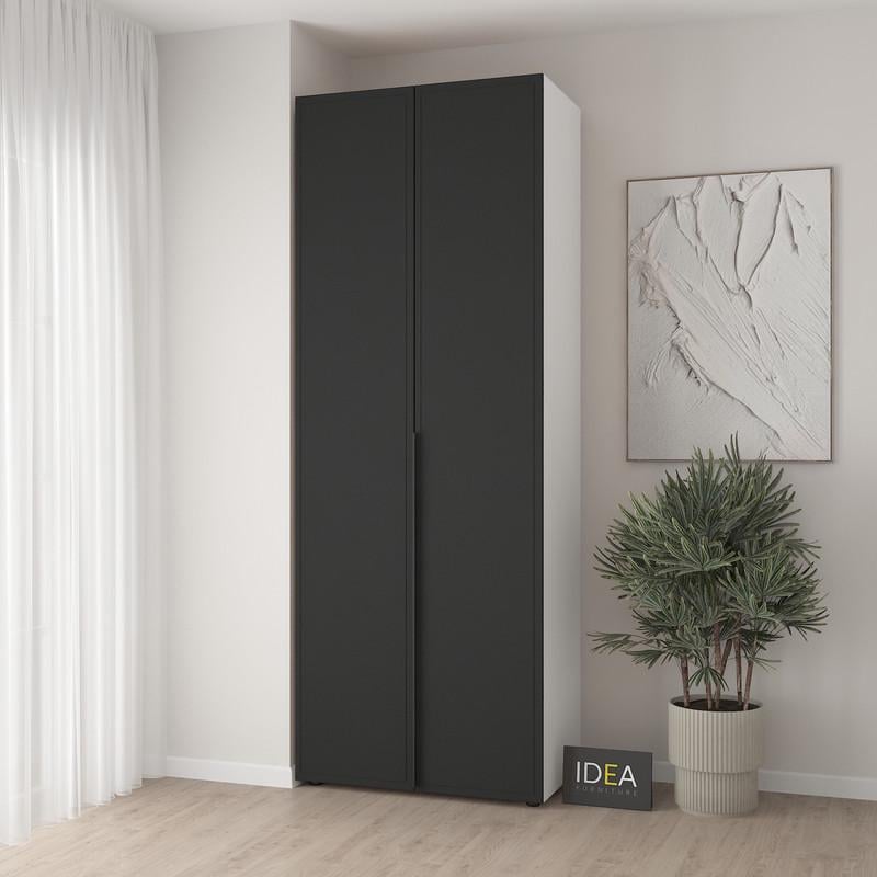 Шафа для одягу Idea С-7.1 з двома штангами Білий/Чорний (1805) - фото 1 Шафа для одягу Idea С-7.1 з двома штангами Білий/Чорний (1805) - фото 1