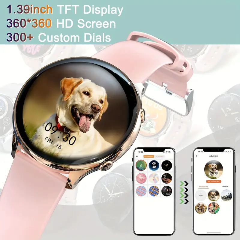 Смарт-часы женские FOSMET с Bluetooth-звонками 1,39" HD Smartwatch для Android 2 ремешка - фото 6 Смарт-часы женские FOSMET с Bluetooth-звонками 1,39" HD Smartwatch для Android 2 ремешка - фото 6