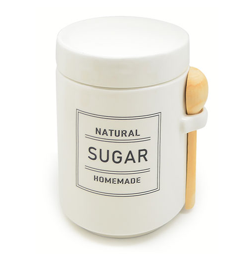 Банка для сахара Stenson Organic 650 мл с ложкой (MC4056-S)